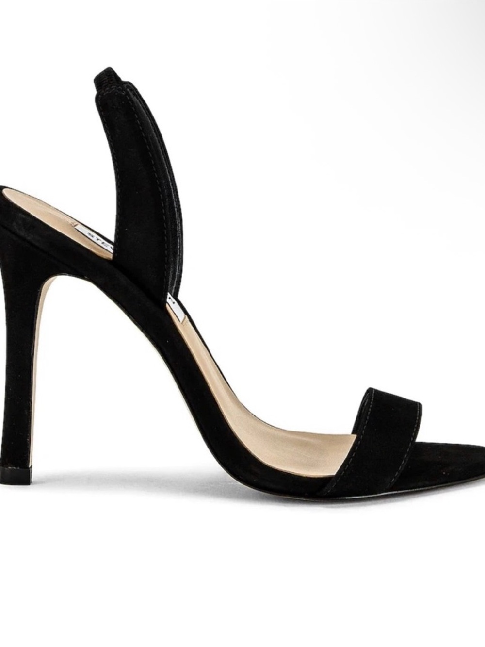 Steve Madden Black Suede Open-Toe Slingback Heels NWT